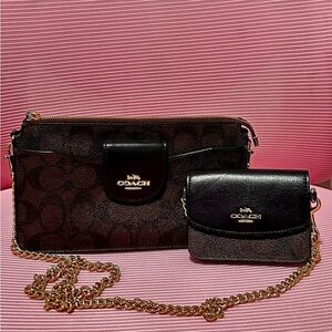 Coach Brown and Black Crossbody Bag Duo